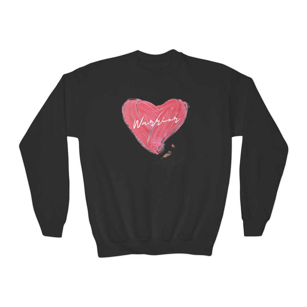 Brushstroke Heart Warrior Youth Crewneck Sweatshirt