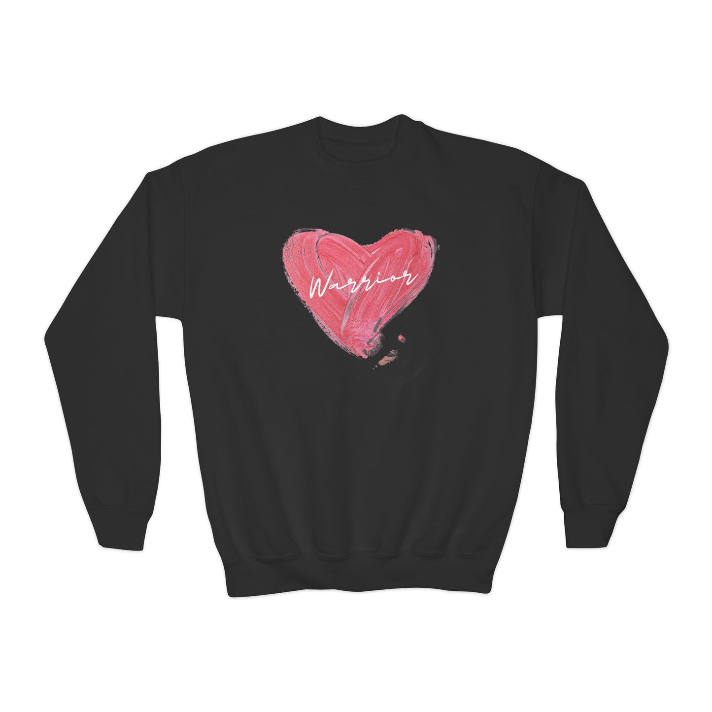 Brushstroke Heart Warrior Youth Crewneck Sweatshirt