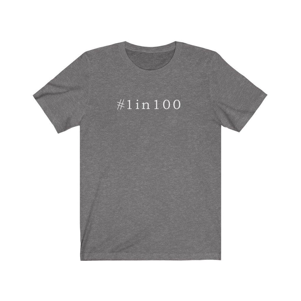 
                  
                    1 in 100 Unisex Tee (white text) - CHD warrior
                  
                