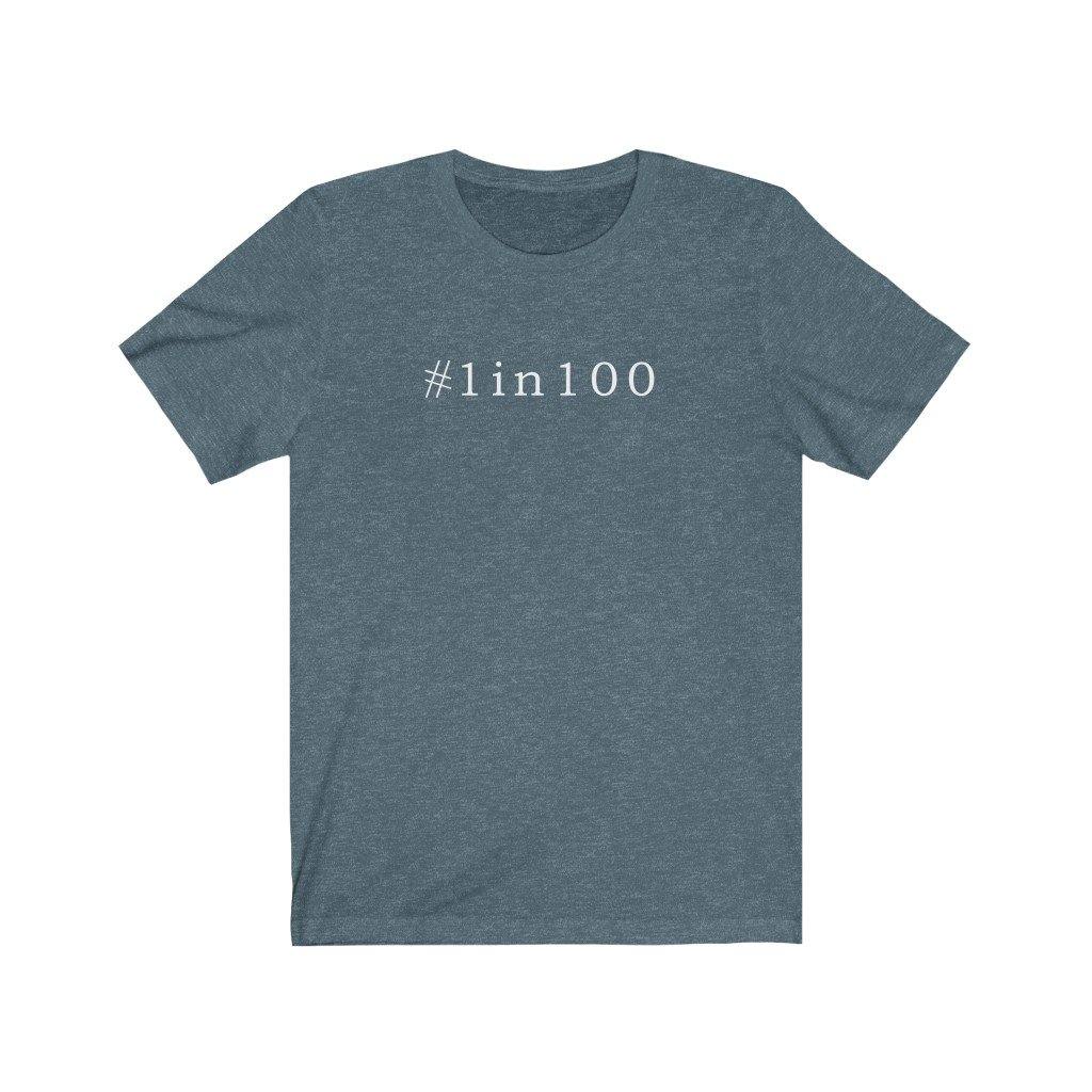 
                  
                    1 in 100 Unisex Tee (white text) - CHD warrior
                  
                