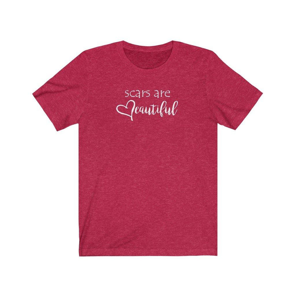 
                  
                    Scars Are Beautiful Unisex Tee (white text) - CHD warrior
                  
                