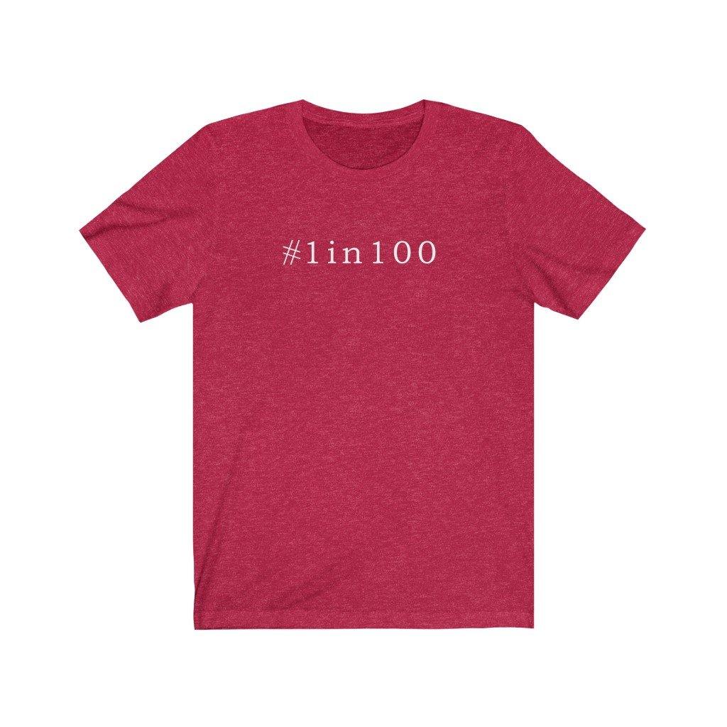 
                  
                    1 in 100 Unisex Tee (white text) - CHD warrior
                  
                