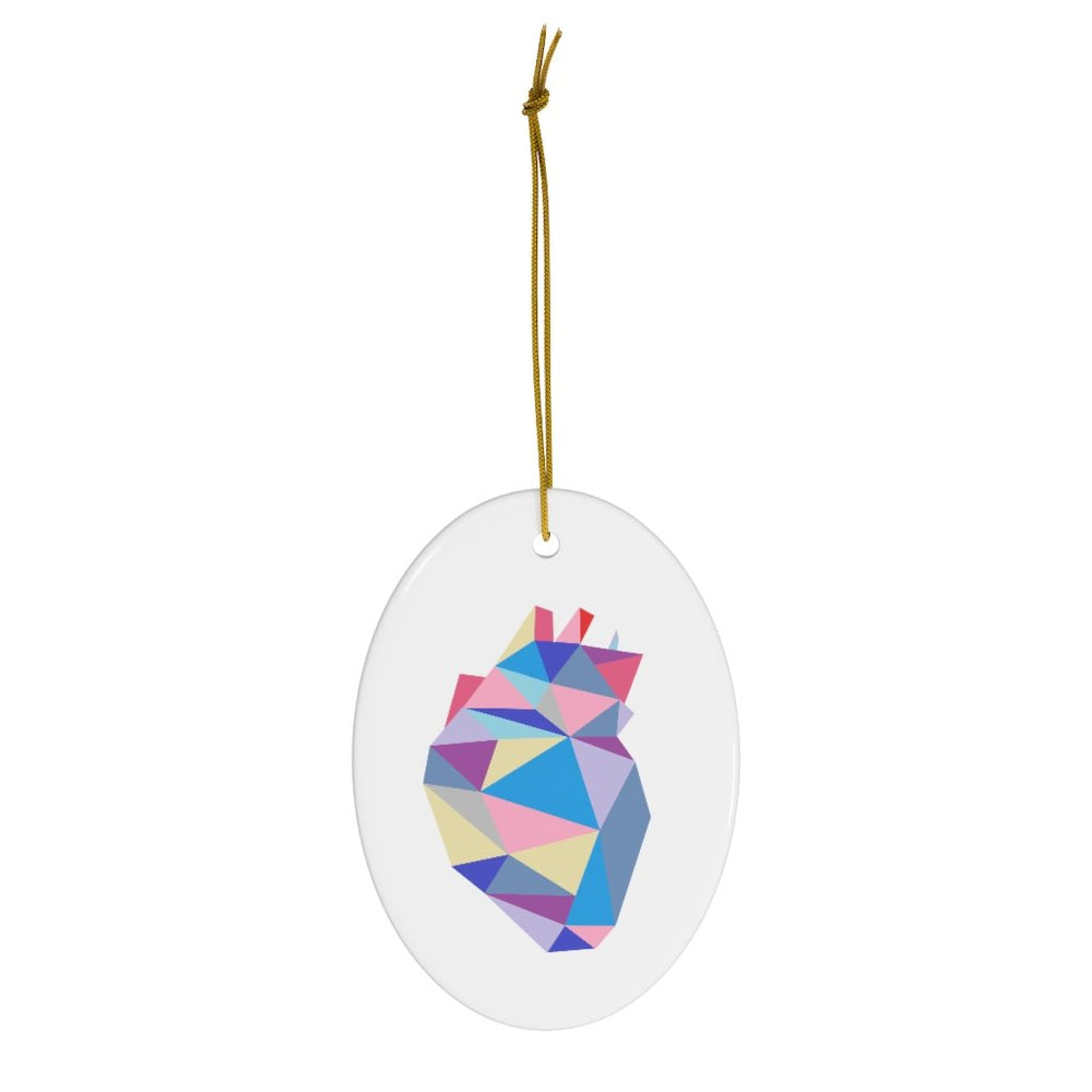 Abstract Heart Ceramic Christmas Ornament - CHD warrior