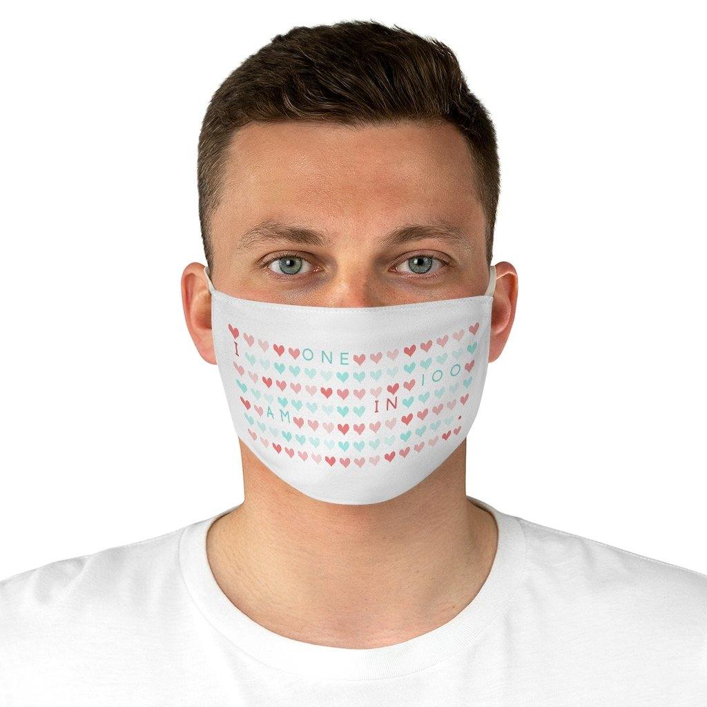 
                  
                    I am One in 100 Fabric Face Mask (white) - CHD warrior
                  
                