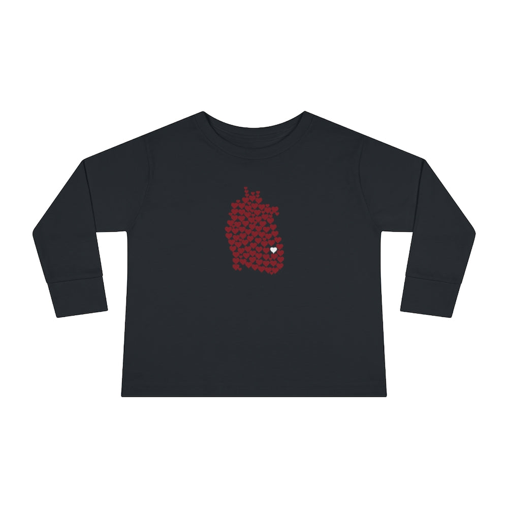 Toddler 1 in 100 Hearts Long Sleeve Tee