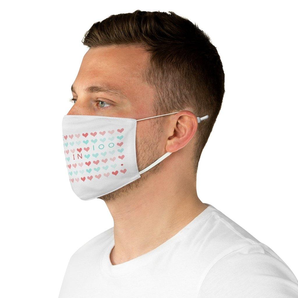 
                  
                    I am One in 100 Fabric Face Mask (white) - CHD warrior
                  
                