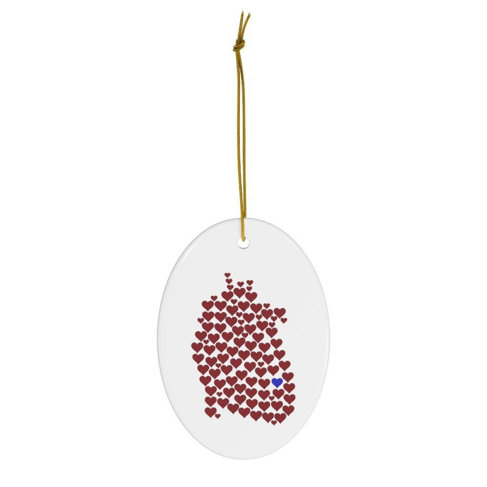 1 in 100 Hearts Ceramic Christmas Ornament - CHD warrior