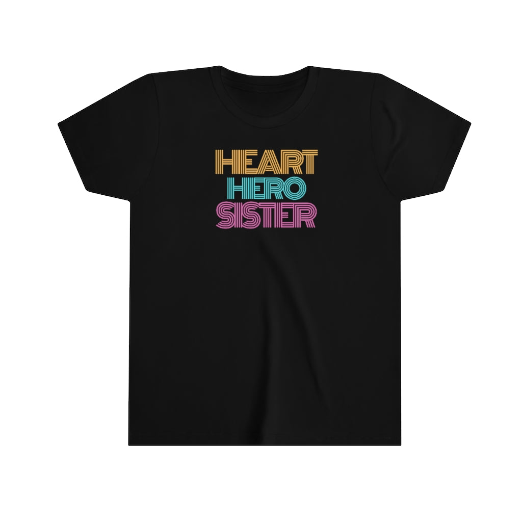 Heart Hero Sister Retro Youth Tee