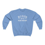 Blessed as a Heart Mother Crewneck Sweatshirt (white text) - CHD warrior