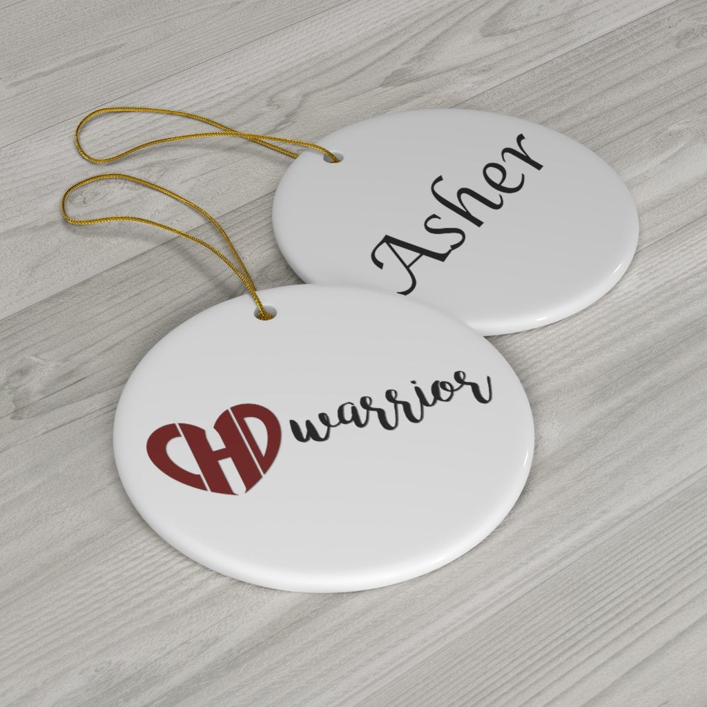 *Customized* CHD Warrior Ceramic Christmas Ornament - CHD warrior